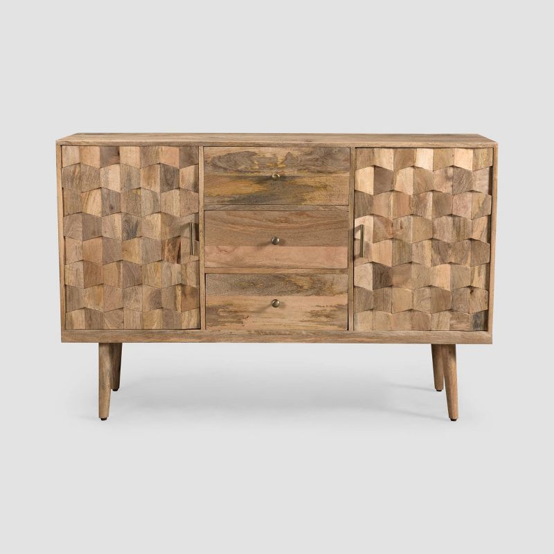 Latimer Mid-Century Modern 3 Drawer Sideboard Natural - Christopher Knight Home, 1 of 14
