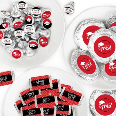 Big Dot of Happiness 2025 Red Graduation Party Candy Favor Sticker Kit - 304 Pieces