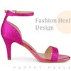 Perphy Women's Glitter Open Toe Ankle Buckle Strap Stiletto Heel Sandals - 4 of 4
