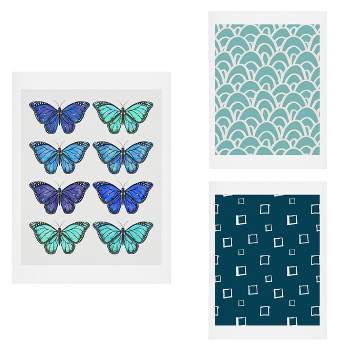 Set of 3 Avenie Shades of Blue Gallery Decorative Wall Arts - Deny Designs