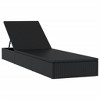 vidaXL Sunbed Black PE Rattan, Powder-Coated Steel, Polyester - 3 of 4