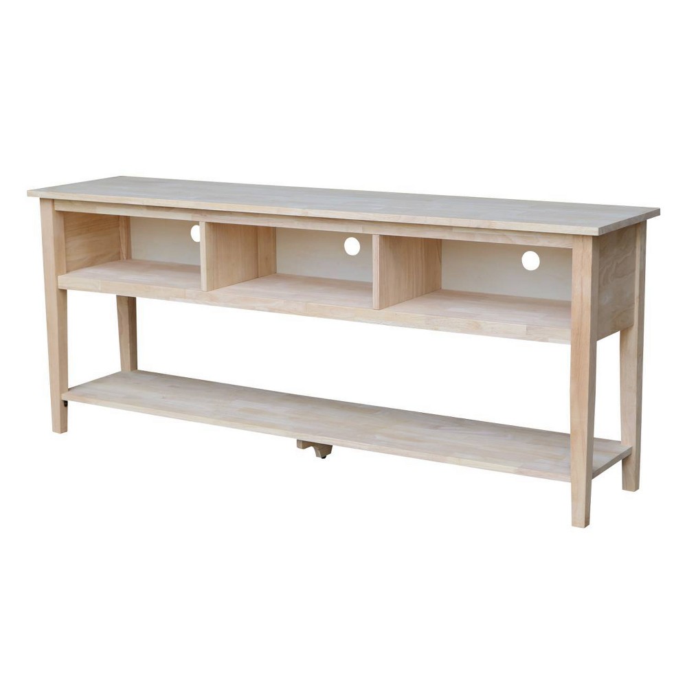 Concepts TV Stand for TVs up to 80" Light Brown - International Concepts: Solid Wood, Unfinished