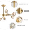 Ludomide Crystal Chandeliers, Mid-Century Dining Room Light Fixture with 9 Light Crystal Globe Shade, Gold Brass Pendant Lights for Living Room - 4 of 4