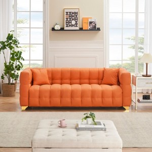 NicBex Modern 3-Seat Futon Sofa Couch with Pillows & Gold Feet,Waterproof Upholstered Lounge Settee Sofa for Living Room,Bedroom - 1 of 4