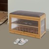 YIYIBYUS Entryway Shoe Bench with Cushion, Shoe Rack Bench with Storage Space - 3 of 4