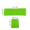 Unique Bargains Stretchy Cotton Blend Sweat Absorbing Sport Headband Wristband Fluorescent Green 3 pcs - 4 of 4