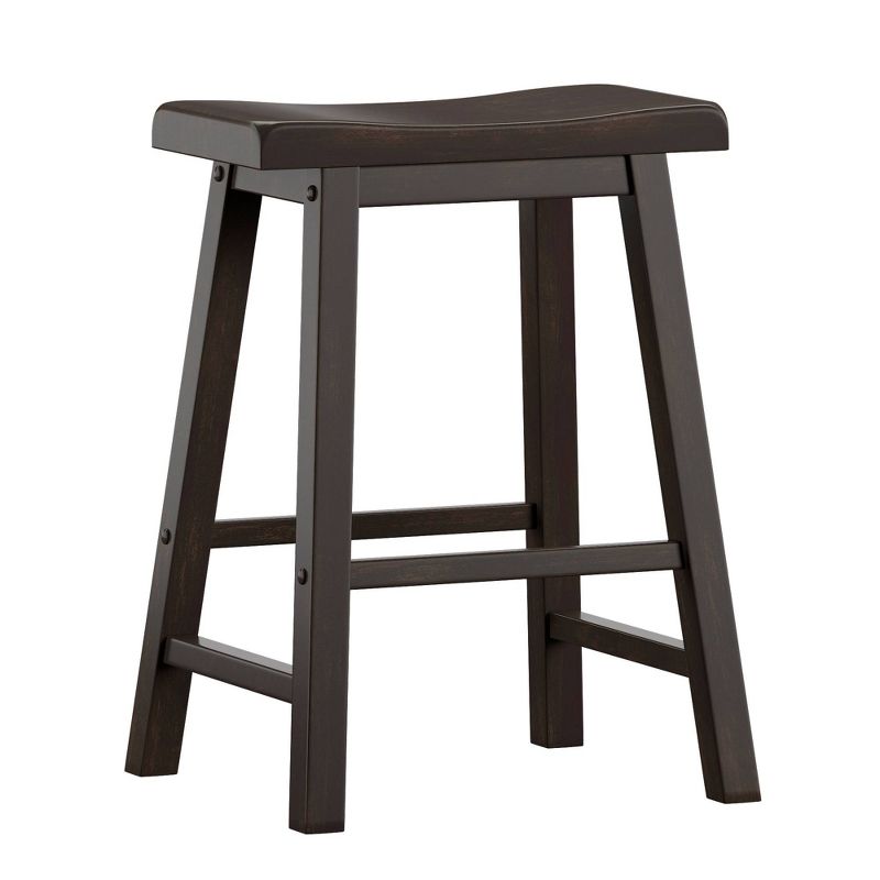 Set of 2 24" Chimney Hill Saddle Counter Height Barstool - Inspire Q, 1 of 4