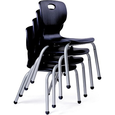 School Student Stack Chair - Luxurious and Comfortable Seat with Robust Riveted Frame - for Classrooms in Home Learning or Office - Packk of 4 Chairs