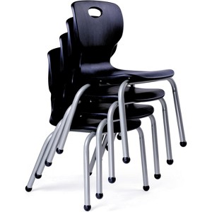 School Student Stack Chair - Luxurious and Comfortable Seat with Robust Riveted Frame - for Classrooms in Home Learning or Office - Packk of 4 Chairs - 1 of 4