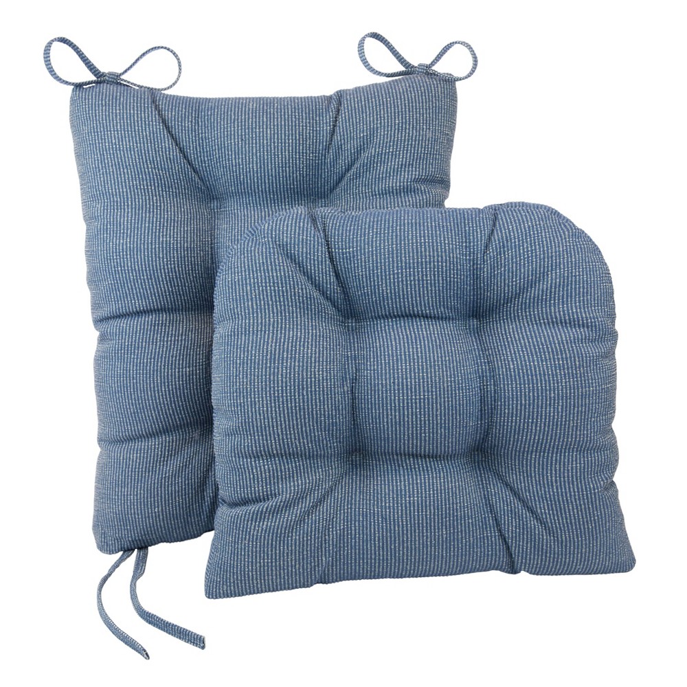 Gripper Jumbo Saturn Rocking Chair Cushion Set Include Seat and Back Cushion Blue: Stripe Pattern, Polyester & Cotton, Indoor Use