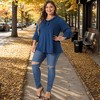 Women's Plus Size Ruffle V Neck 3/4 Sleeve Business Casual Dressy Blouses - Agnes Orinda - 3 of 4