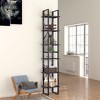 vidaXL 6-Tier Engineered Wood Book Cabinet - Modern Industrial Gray Bookshelf with 6 Shelves - Easy Assembly and Maintenance Required - 2 of 4