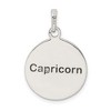Black Bow Jewelry Sterling Silver Capricorn the Goat Zodiac Embossed Circle Pendant - 3 of 4