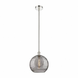Athens Deco Swirl - 1 Light Stem Hung Mini Pendant In Industrial Style-12.88 Inches Tall and 12 Inches Wide - 1 of 1