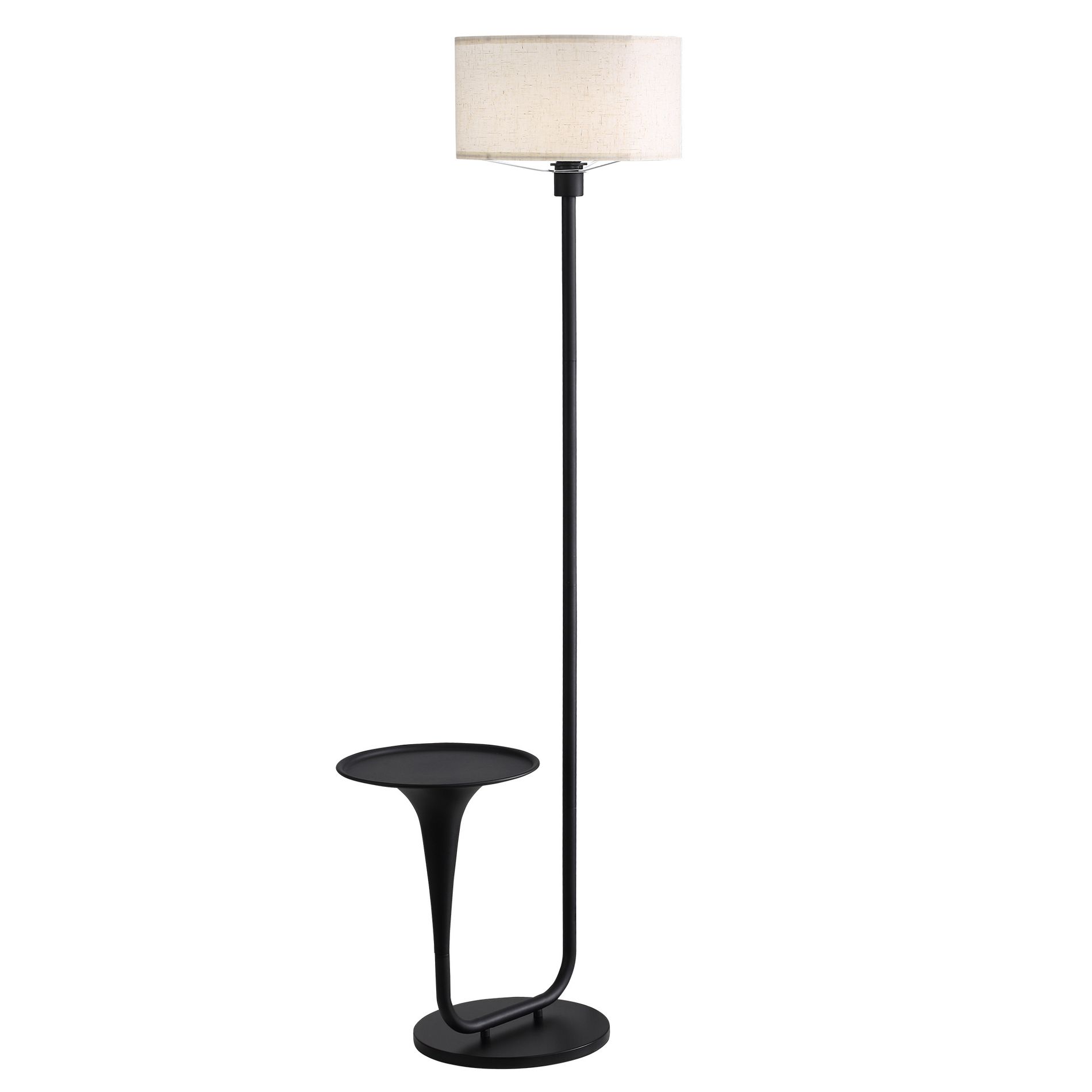 57.5-inch Dimmable Floor Lamp with Table, Vintage Standing Light with Tray and Foot Switch, Bulb Included, Ideal for Living Room and Bedroom