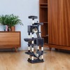 81.1 Inch Large Cat Tree Tower  with 13 Scratching Posts, 2 Perches, 2 Caves, Basket, Hammock, Pompoms - Multi-Level Plush Cat Condo for Indoor Cats - 4 of 4