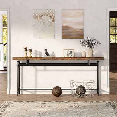 Hommoo 70.9 Inches Extra Long Sofa Table Brown