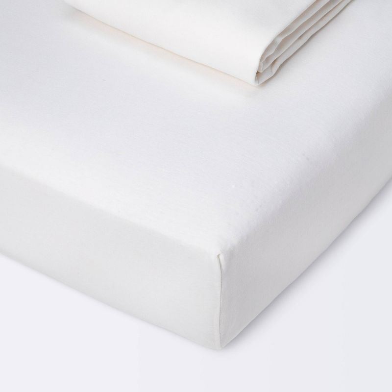 Fitted Jersey Crib Sheet - Cloud Island&#8482; - White 2pk, 1 of 5