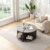 4 Piece of Detachable Coffee Table Round,Industrial Coffee Table,2-Tier Coffee Table With Storage-Cuddlewood - image 2 of 4