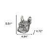 HomeRoots Set of Two 6" Silver Metal Dog Decorative Bookends - 3 of 4