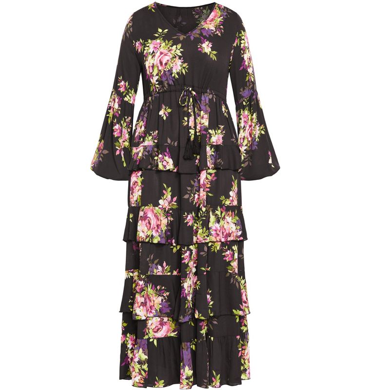 Women's Plus Size Violet Print Maxi Dress - violet bloom | AVENUE, 4 of 6