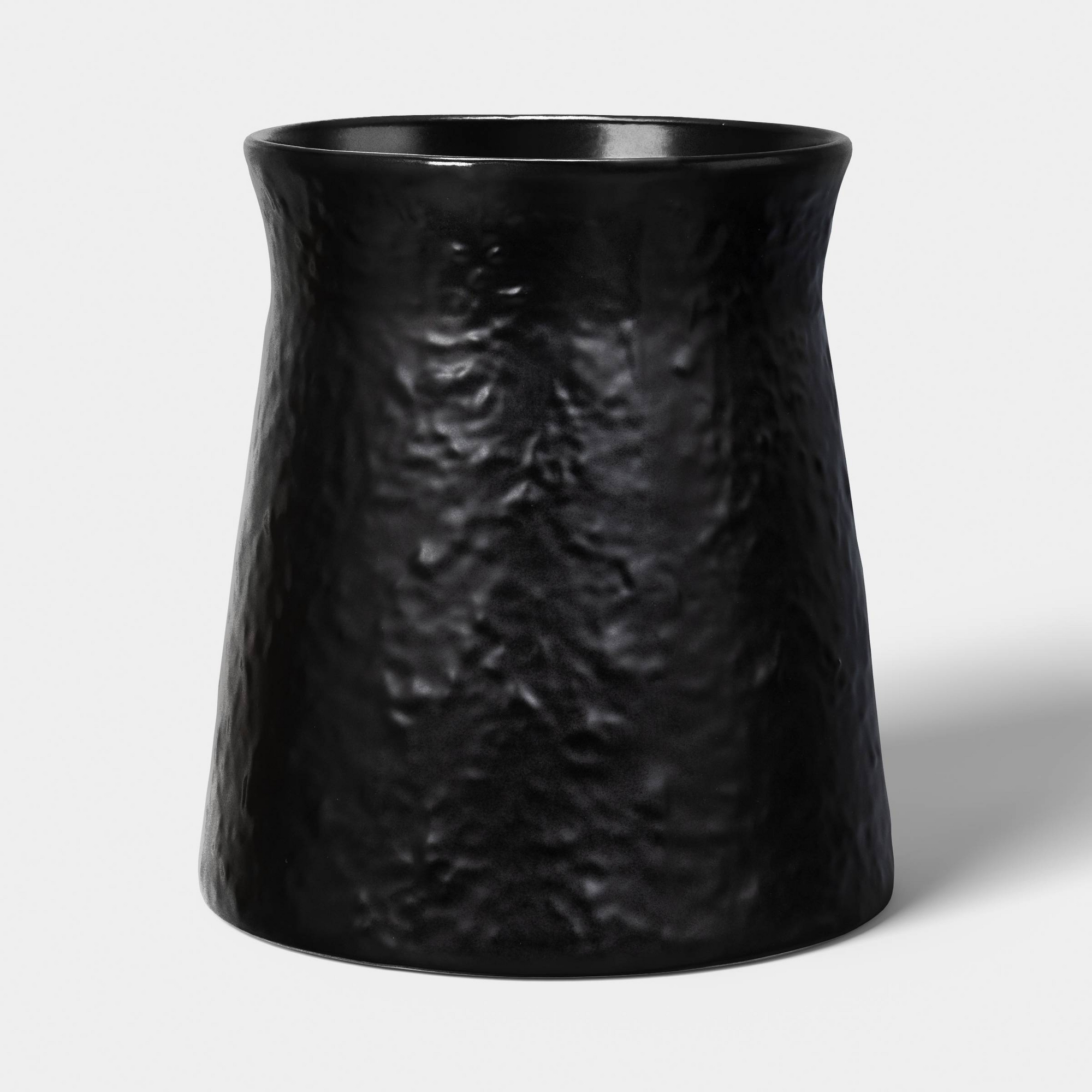 Black Textured Ceramic Utensil Holder Black - Threshold™