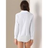 Allegra K Women's Collared Business Office Long Sleeves Bodysuit Work Leotard Shirt - 3 of 4