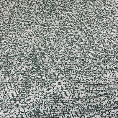Green and White Synthetic Floral Reversible 5' x 7' Area Rug