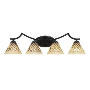 Toltec Lighting Zilo 4 - Light Vanity in  Matte Black with 7" Chocolate Icing Shade - 1 of 1