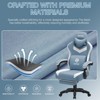 Hoffree Breathable Fabric Massage Gaming Chair Ergonomic Office PC Chair with Footrest & Adjustable - 3 of 4