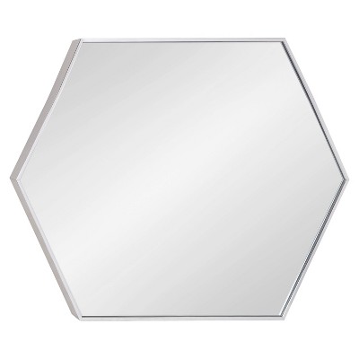 24.7" x 36.7" Rhodes Hexagon Wall Mirror Silver - Kate & Laurel All Things Decor