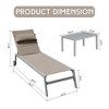 PAGED Outdoor Lounge Chairs with Side Table,3PC Outdoor Chaise Lounge Chair Set with Adjustable Backrest,2 Lounge chairs and 1Table - 3 of 4
