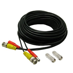 SatelliteSale CCTV Security Camera BNC Cable Siamese Pre-Made 2-in-1 Video and Power Universal Wire PVC Black Cord - 1 of 4