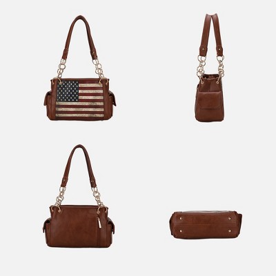 MKF Collection Alaina Vegan Leather Women’s Flag Shoulder Bag by Mia K - Taupe — фото 4