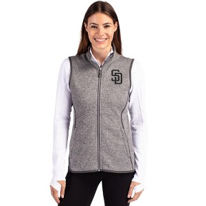 San Diego Padres Cutter & Buck Mainsail Sweater Knit Womens Full Zip Vest - 1 of 1