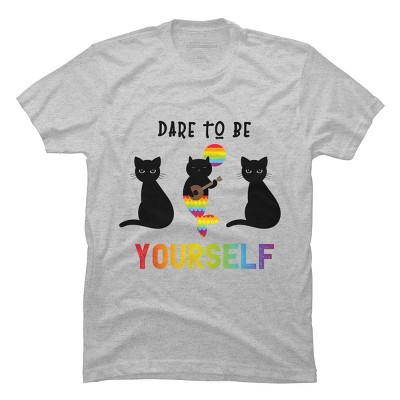 Adult Design By Humans Dare To Be Yourself Pride Cat Mermaid By Avocato T-Shirt