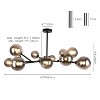 Rennnsan Tessora 40" W 15 -Light Color Glass Dimmable Mid-Century Sputnik Chandelier in Black & Brass - 3 of 4