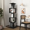 Lirago,19.68"L*19.68"W*63"H, 5-Tier Rotating Bookshelf with Acrylic Shelves & Anti-Tip Base - Multi-Functional Storage for Living Room,Black - 2 of 4
