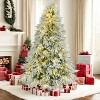 Gulches Green and White PreLit LED Flocked Hinged Artificial Spruce Christmas Tree with Multi-Color Lights and  Flashing Modes - 3 of 4