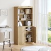 Dovelina Vertical Bookshelf Combination with Adjustable Shelves--Rattan Door - 2 of 4
