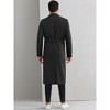 Lars Amadeus Men's Double Breasted Long Winter Classic Trench Coat with Belt - 3 of 4