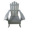 Aghana Digitals Grey Populus Wood Reclining Rocking Adirondack Chair with Wide Seat & Armrest for - 4 of 4