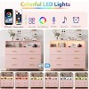 Zstar Modern 6 Drawer Dresser with LED Lights for Closet, TV Stand, Living Room, Entryway - 4 of 4