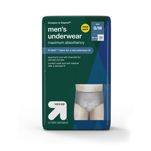 Incontinence Underwear For Men - Maximum Absorbency - Small/medium ...