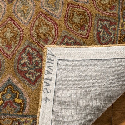 Elegant Heritage Hand-Tufted Wool Area Rug in Light Brown & Grey, 7'6" x 9'6"