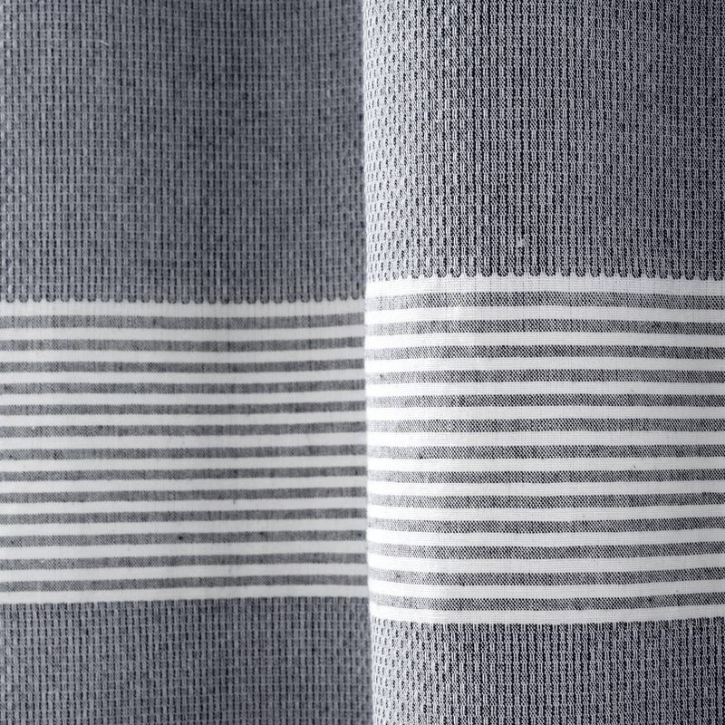 Set of 2 Farmhouse Tucker Stripe Yarn Dyed Cotton Knotted Tassel Light Filtering Window Curtain Panels - Lush Décor, 5 of 11
