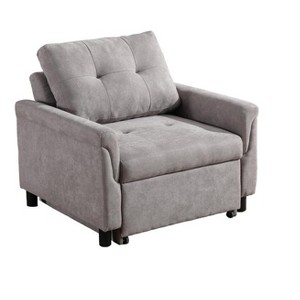 VYNXARIA 35" Gray Woven Convertible Loveseat,living romm sofas - 1 of 4