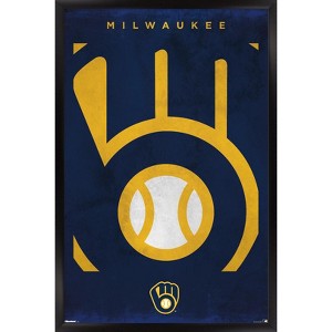 Trends International MLB Milwaukee Brewers - Logo 25 Framed Wall Poster Prints - 1 of 4