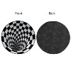 NewHome"3D Visual Anti-Slip Illusion Round Rug Doormat for Living Room, Unique Carpet Floor Mat"Black&White - 2 of 4