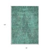 Teal Blue And Charcoal Geometric Washable Indoor Outdoor Area Rug - 3 of 4